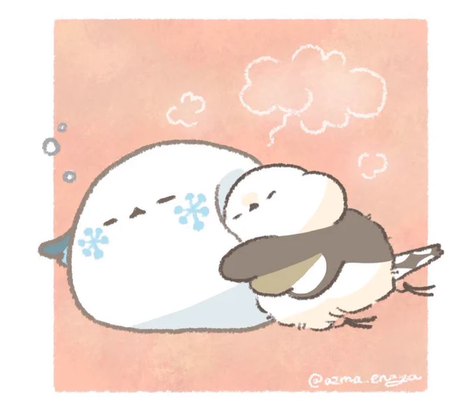 ころんと可愛いシマエナガを描いてます #新春私の作品広まれ祭り 