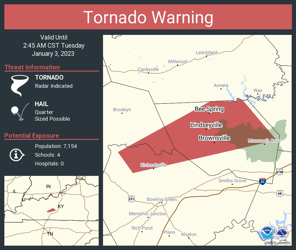 NWS Tornado on Twitter "Tornado Warning including Brownsville KY