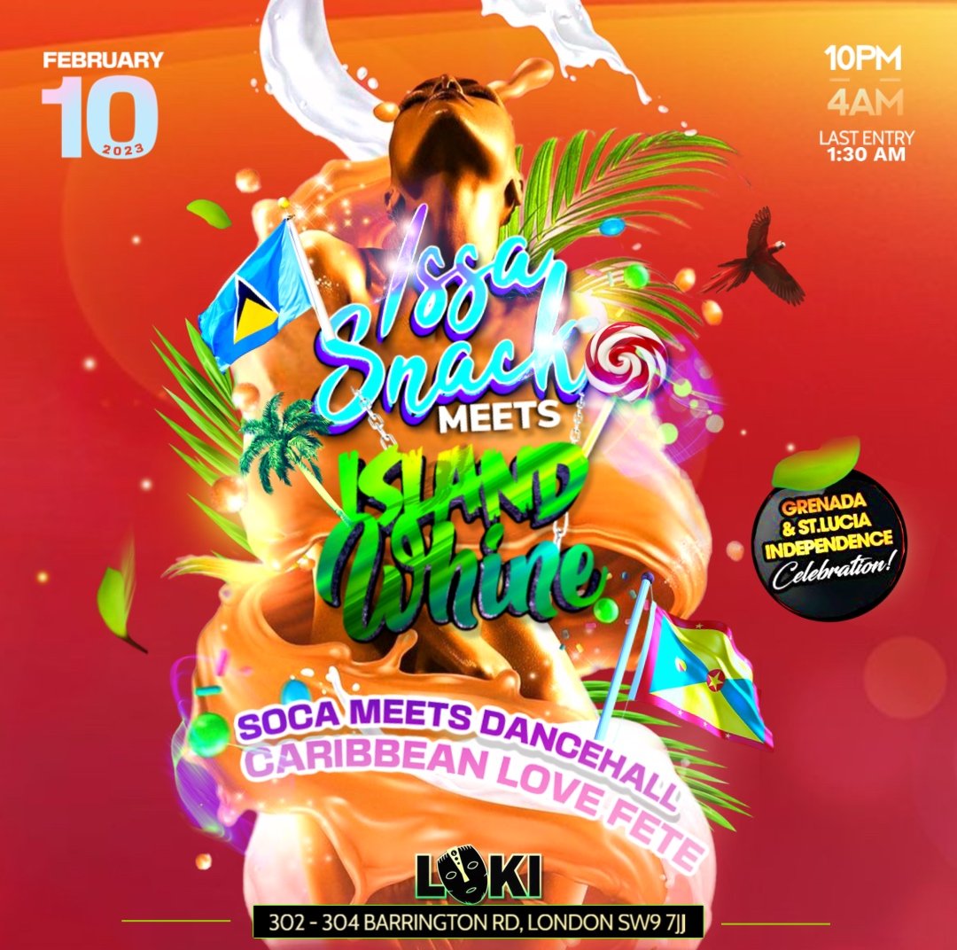 touchdwnsection's tweet photo. The best way to celebrate 'LOVE' and two Caribbean islands independence is...
#IssaSnackUK Meets #IslandWhine
π¬π© Caribbean Love Fete π±π¨
π Fri. 10th Feb. 2022 | π° 9pm-4am
π 302-304 Barrington Rd, SW9 7JJ
π Tickets: https://t.co/rnuIQQ1w4z
#soca #uksoca #uksocascene https://t.co/Mt5738pqQ6