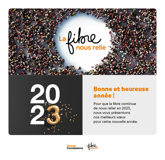 Toutes les équipes d’Orange Concessions, vous présentent leurs meilleurs vœux et vous souhaitent une bonne et heureuse année 2023 !! 🎉 

#Fibre #FTTH #Territoire #lafibrenousrelie