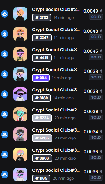 cryptsocialclub's tweet photo. 🧹Hey skulls #SweepAlert 🧹

Lets show some love too @AppoWeb3 
Just swept 10 #CSCnfts, even a rank #994💀♥️ 

Our members are getting ready for what's coming.. #CryptToys👀

#skullfollowskull #SocialClub #sweeps #dontfomo https://t.co/EtsYeuEFaB