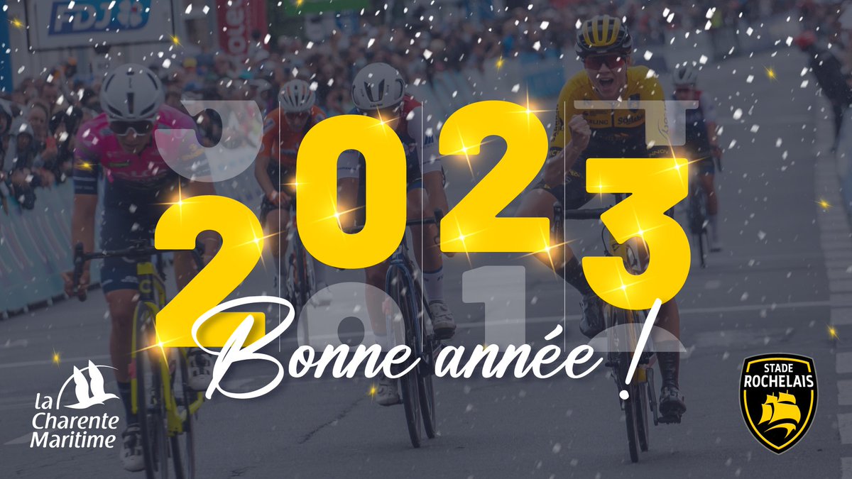 💛 L'équipe du Stade Rochelais Charente-Maritime vous souhaite ses meilleurs vœux pour cette année 2023 !

A bientôt sur le bord des routes 😇