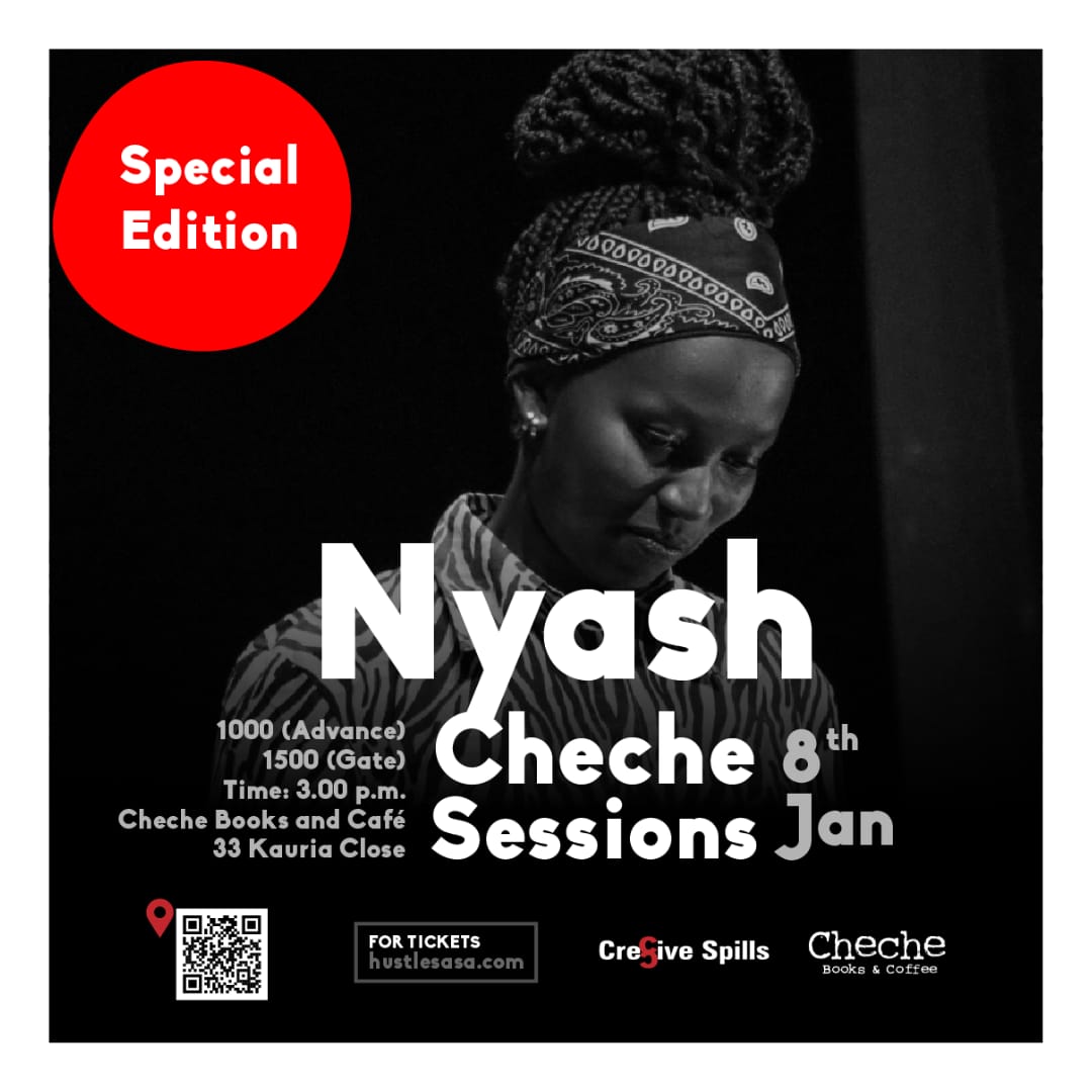 @nyashpoet  A Literature Major and the 2022 Poets You Should Know Womyn's Slam Champion, Nyash, continues to break the boundaries of the genre to educate, inform, and entertain.

#chechelivesession @chechebooks Sunday 8th January 2023
#specialedition
#liveperformance