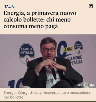 Mecojoni, sempre pensato che #Giorgetti fosse quello sveglio della #Lega ma così no

#GovernoMeloni #accise #bollette #carobollette