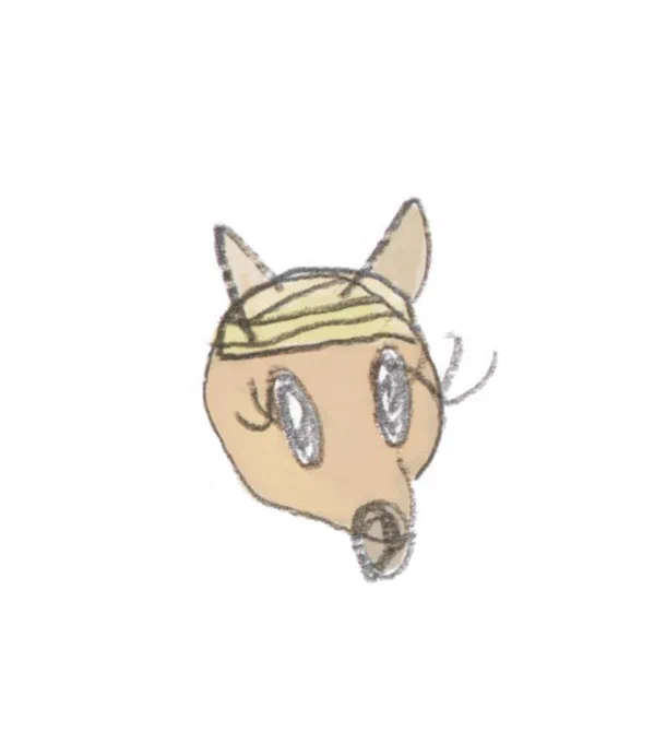 拾ったどんぐりからインスパイアされて生まれたキツネ 