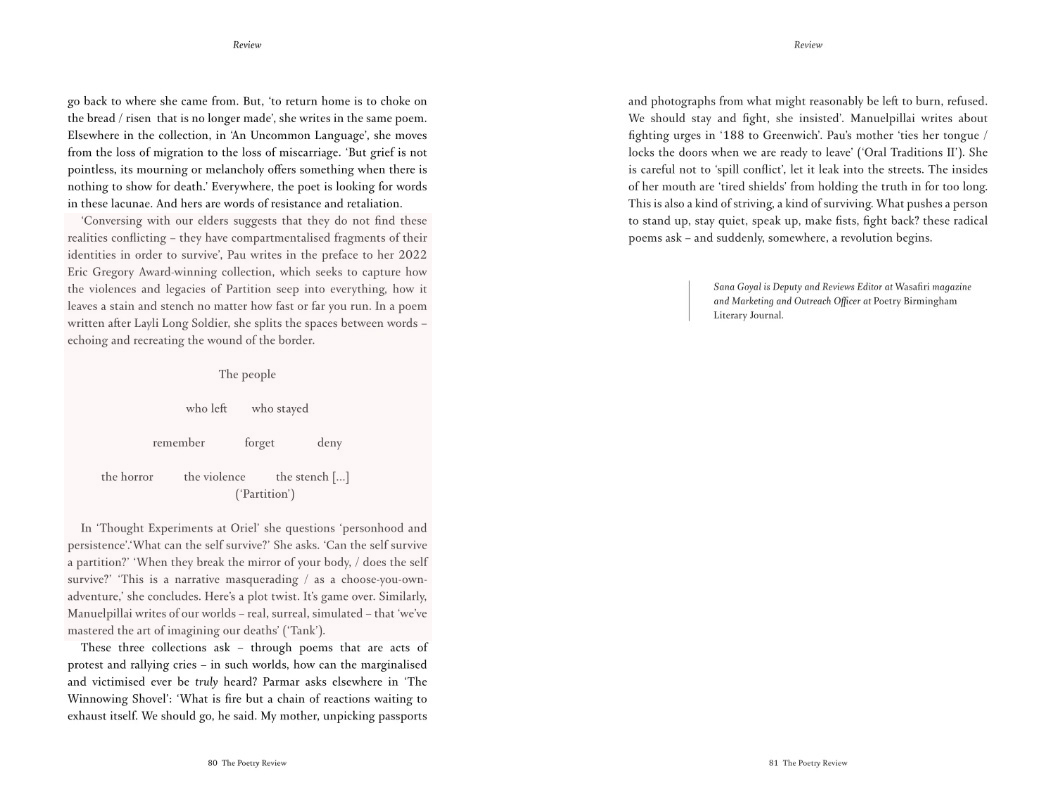 Thank you @SansyG for including Routes by #RhiyaPau in your Acts of Survival piece for #ThePoetryReview @PoetrySociety Winter issue. And to @DesiBooks for recommending #Routes in your Nov round-up! This award-winning collection is available now: arachnepress.com/books/poetry/r… #poetry