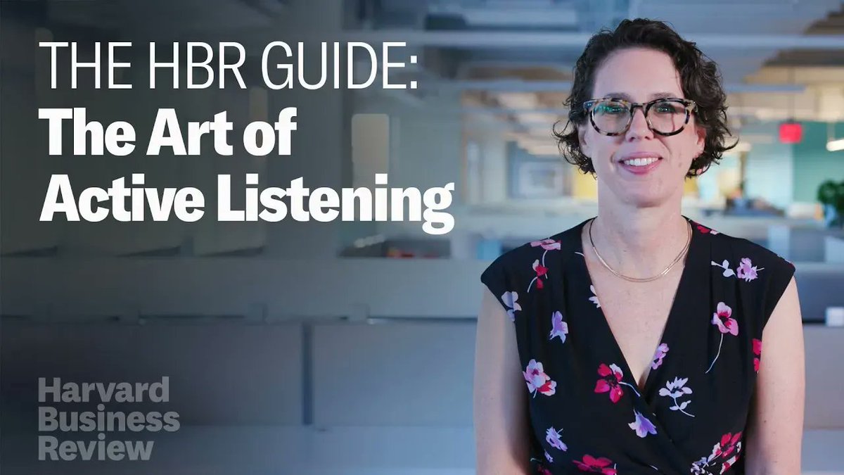 The Art of Active Listening from <a href="/HarvardBiz/">Harvard Business Review</a> youtube.com/watch?v=aDMtx5…  lots of nodding and mumblings of “mmm-hmm” are not signs of good listening. A better approach starts with recognizing that good listening “is an active, non-competitive, two-way interaction.”