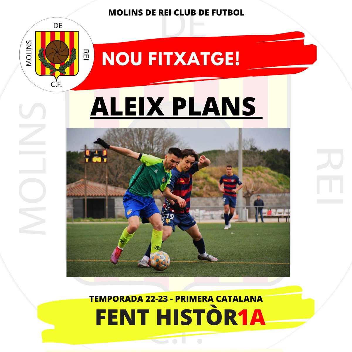 𝗠𝗢𝗟𝗜𝗡𝗦 𝗗𝗘 𝗥𝗘𝗜 𝗖𝗙 (@molinscf) on Twitter photo 🔴NOU FITXATGE #1CAT
ALEIX PLANS
➡️<a href="/aleixplans7/">Aleix Plans</a>
⚽Davanter
📆22 anys
🔙Sant Genís
✍️Davanter amb un físic potent que pot jugar tant de davanter centre com caigut a banda. Ràpid i desequilibrant i amb bona definició de cara a porteria, un gran reforç per l'atac molinenc #1cat3 🔴NOU FITXATGE #1CAT
ALEIX PLANS
➡️<a href="/aleixplans7/">Aleix Plans</a>
⚽Davanter
📆22 anys
🔙Sant Genís
✍️Davanter amb un físic potent que pot jugar tant de davanter centre com caigut a banda. Ràpid i desequilibrant i amb bona definició de cara a porteria, un gran reforç per l'atac molinenc #1cat3