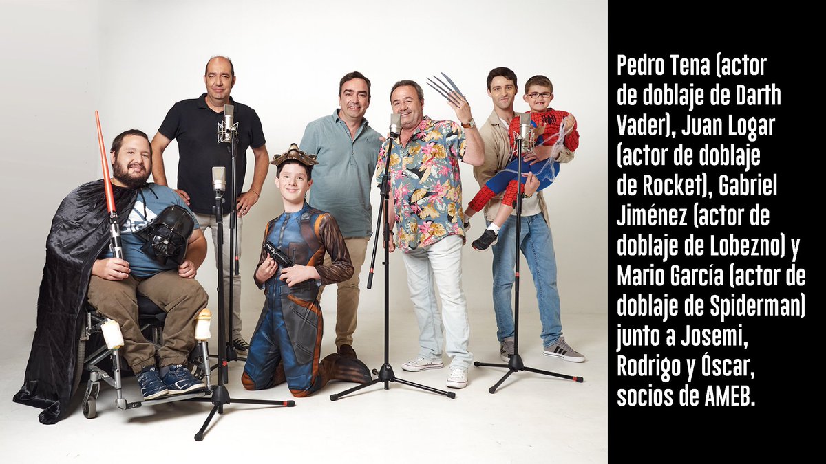 Damos la bienvenida al año con la foto📸 de enero para el #CalendarioSolidarioAMEB2023 con las increíbles voces de Pedro Tena, Juan Logar, Gabriel Jiménez y Mario García, actores de doblaje profesional de muchos personajes míticos junto a Josemi, Rodrigo y Óscar, socios de AMEB.