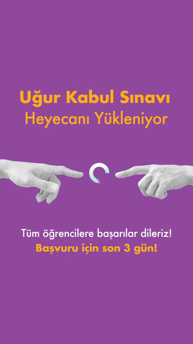 Uğur Kabul Sınavı’na başvuru için son 3 gün! 

Tüm öğrencilere şimdiden başarılar dileriz.💜 

#UğurluGelecek