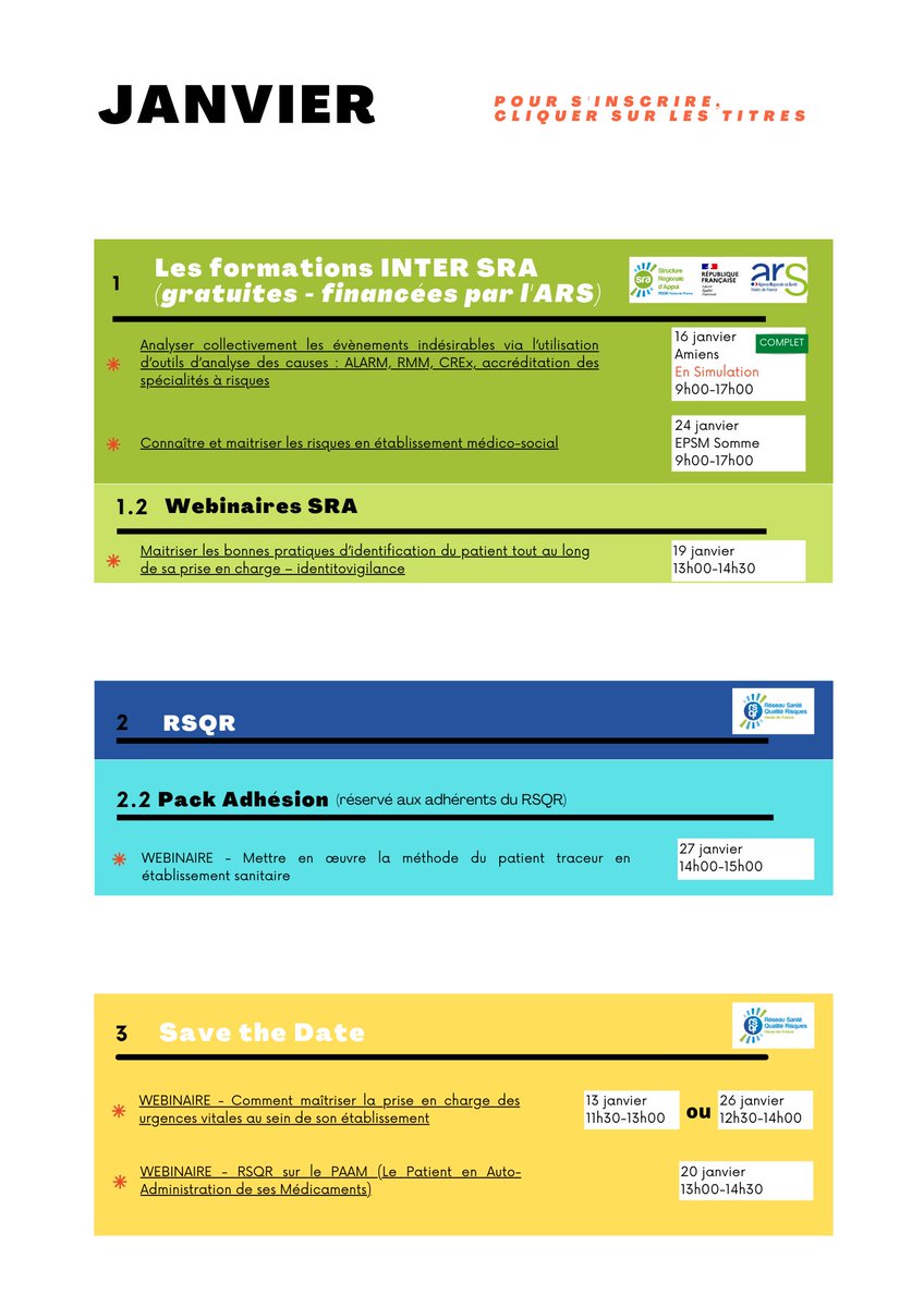 Découvrez nos formations pour ce début d'année 💻📖🤗
Toutes les infos sont sur notre site internet : rsqr-hdf.com
#formation #webinaire #janvier #gratuit #arshdf #rsqr