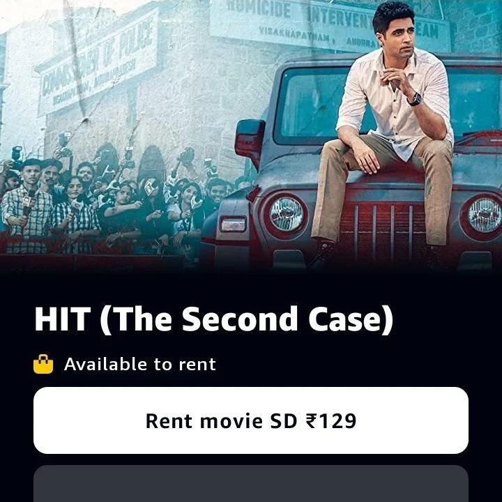 Eagleviewkan's tweet photo. #HIT: The Second Case (2022) Film now available on rent [UHD @129rs] in Telugu language only on Amazon Prime Video. 
Streaming without rent from 6th Jan! 
#Hit2TheSecondCase #Hit2 #Adivi Sesh #Meenakshi Chowdary https://t.co/T5PLkfb3lc