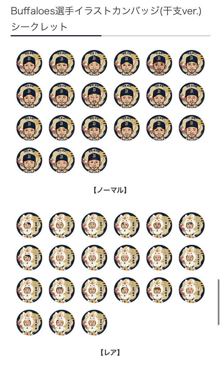 オリックスバファローズ 干支 シークレット お守りストラップ 中川圭太