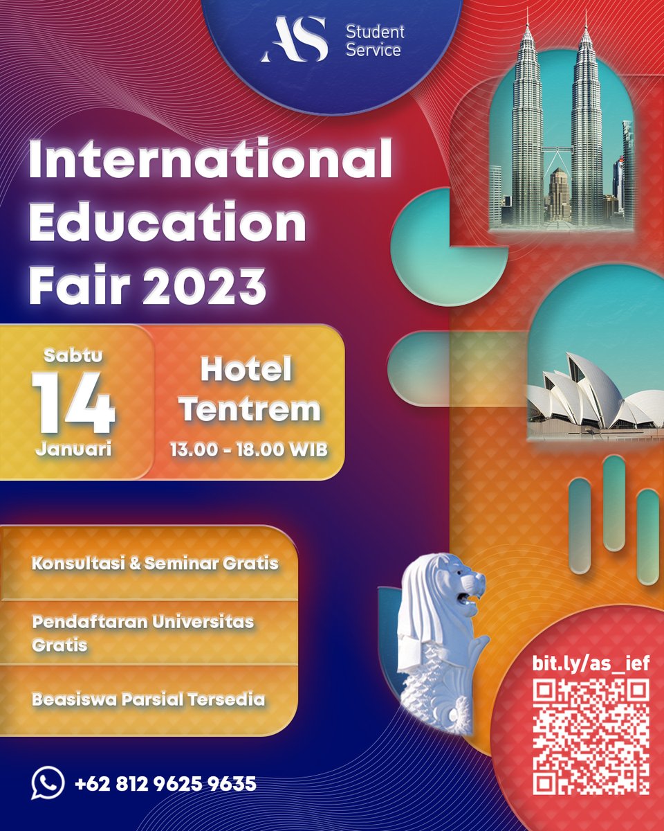 Info_AS_Student's tweet photo. Yuk merapat teman-teman yg mau kuliah di luar negeri, wajib bgt ikutan acara ini! Lokasinya di Hotel Tentrem Yogyakarta bestie buruan registrasi ya! https://t.co/BeMLUmKb89 https://t.co/mnaMYupjUY