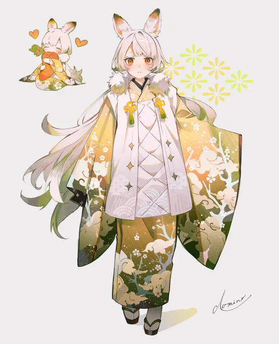 お正月のうさぎのデザイン#オリジナル #創作 