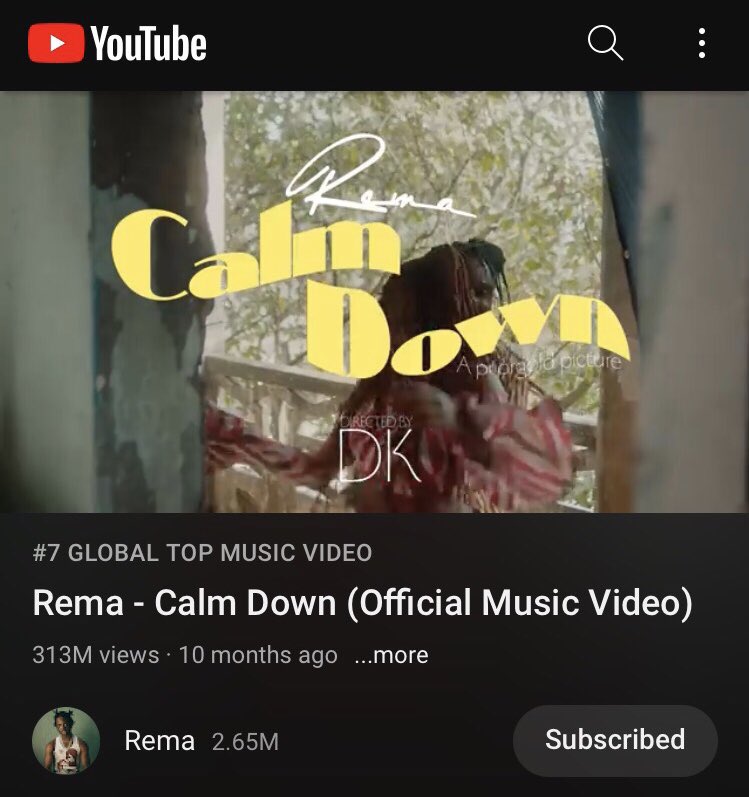 NOTJUSTOK's tweet photo. 2022 Nigerian Music Videos With The Most Views On YouTube 🇳🇬

@heisrema - Calm Down
@heisrema x @selenagomez - Calm Down remix
@burnaboy - Last Last 
@KizzDaniel x @alhajitekno - Buga https://t.co/QvKzWoftYl
