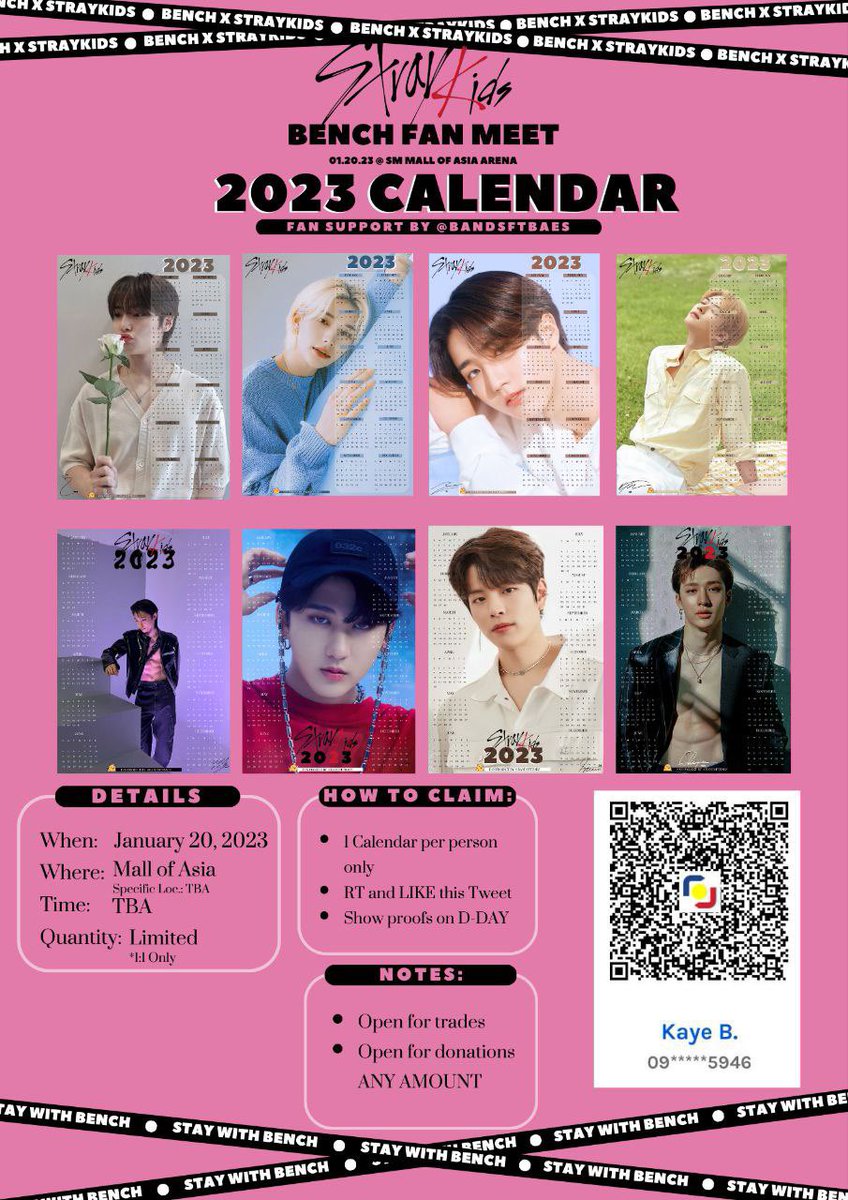 🎀SKZ 2023 CALENDAR GIVEAWAY 
🗓️JANUARY 20, 2023
📍MOA

✨rt and like to spread 
✨this is limited slots only
✨OPEN FOR TRADES &amp; DONATIONS

#BENCHxSTRAYKIDS #StaywithBench #StrayKids