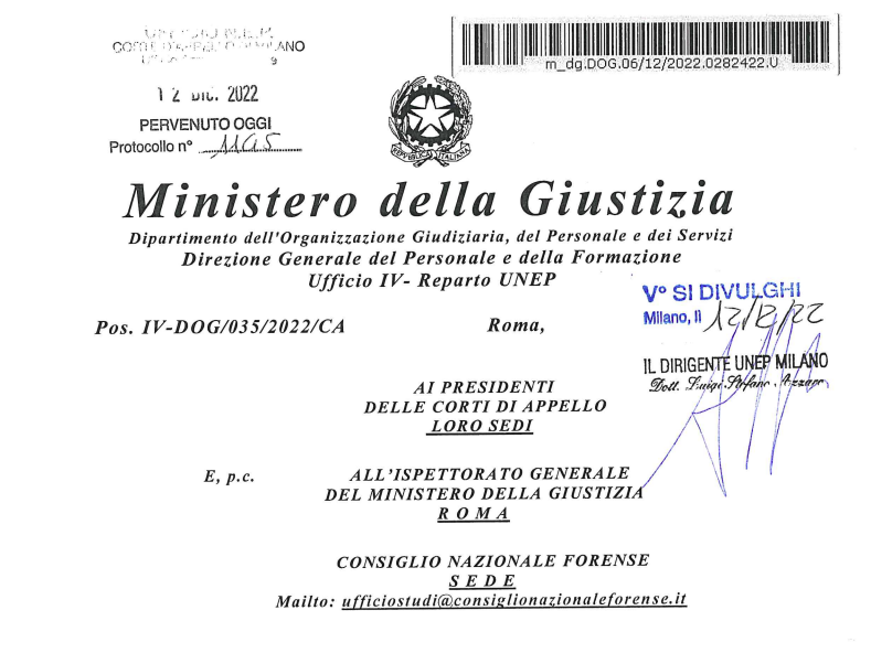 maurizioreale.it/archives/5371
MINISTERO DELLA GIUSTIZIA: NUOVO COMUNICATO RELATIVO ALL’ART. 543, 5° COMMA C.P.C. - PIGNORAMENTO PRESSO TERZI- NOTIFICA PEC
