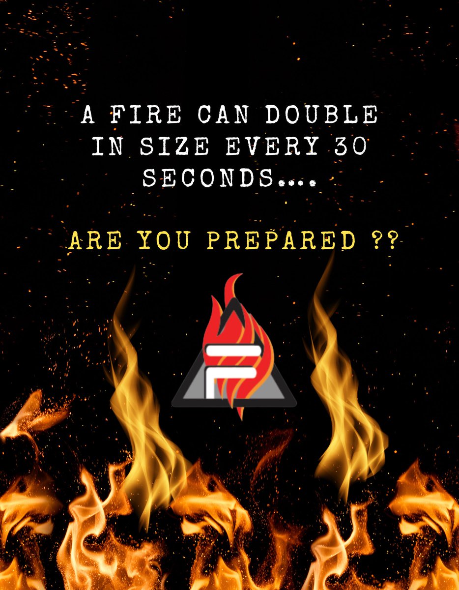 Fire_ss_'s tweet photo. ⏰🔥A fire can double in size every 30 seconds…are you prepared?? #fightingfire #fst #fire #firesuppression #family #home #lovedones #savinglives #seconds #secondscount #deploy #Emergency #safety https://t.co/vh4DrIrLmh https://t.co/flLDb6SdU5