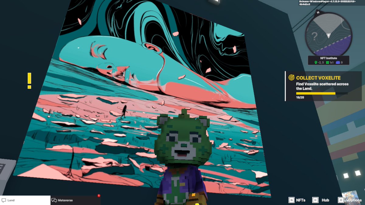 GoodMelodyHouse's tweet photo. @TheSandboxGame I found "The End of the World" NFT in the NFT institute 🔥 I participated in the #SeasonsGreetingsTSB challenge for a chance to win an NFT! https://t.co/Wvr2UFL8NI
