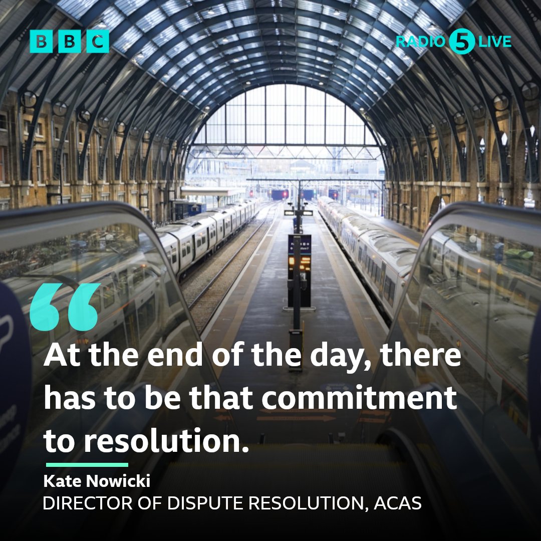 🗣️ 'Cool heads solve disputes, not hot heads'. 🚆 Kate Nowicki (@nowickikate), Director of Dispute Resolution at @acasorguk, told @rachelburden why it's been difficult for unions and the government to agree terms. 🔹 Five days of rail strikes have begun today. 👂 @BBCSounds 📲