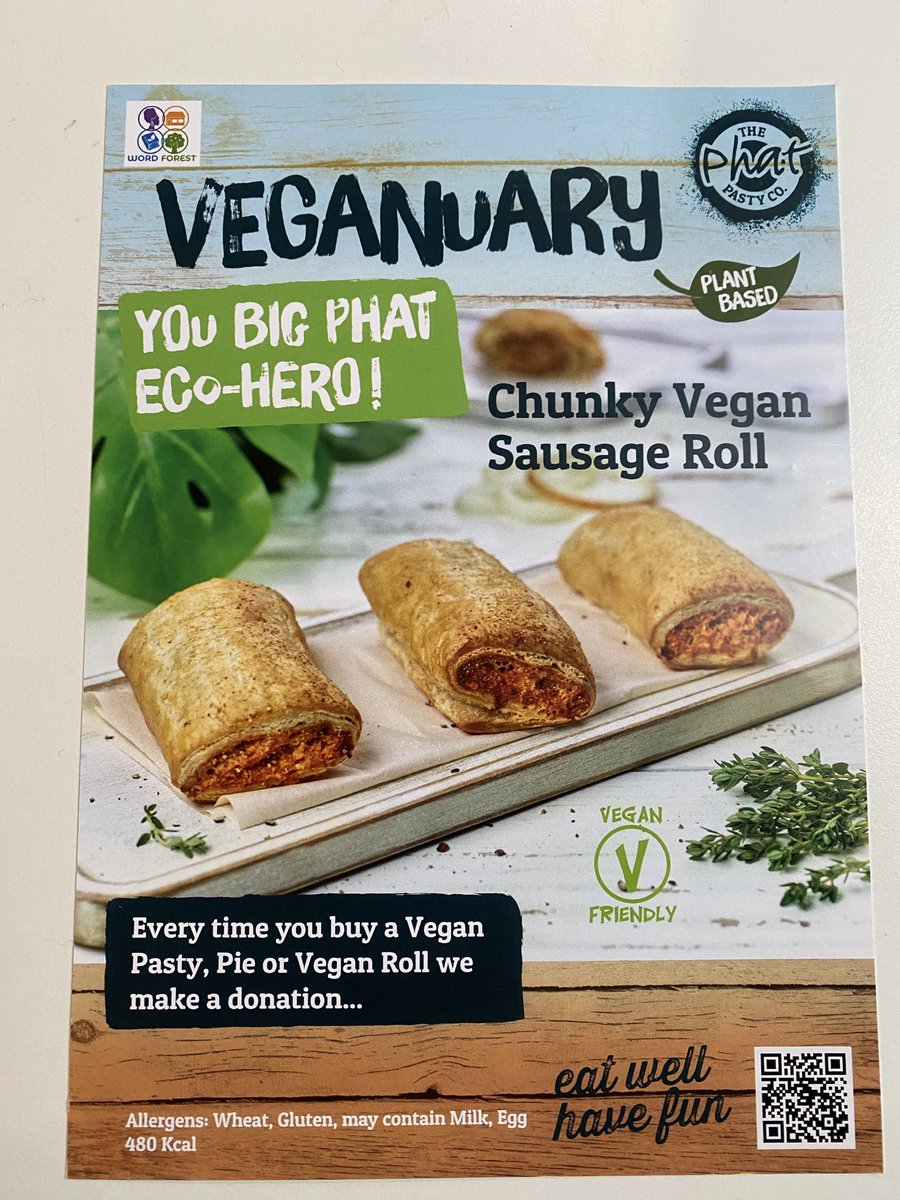 Great to launch our Chunky Vegan Sausage Rolls. Perfect for Veganuary and 100% plant-based. Deli style these premium Vegan rolls are a perfect meat-free option. We also donate @wordforestorg for every vegan item we sell. #veganuary #vegansausageroll #plantbased #eatwellhavefun