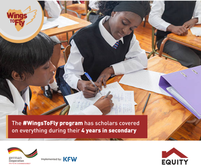 Academically promising but needy students benefit from not only school fees but also pocket money, shopping, books, uniform, transport
and mentorship once they are awarded the #WingsToFly scholarship.