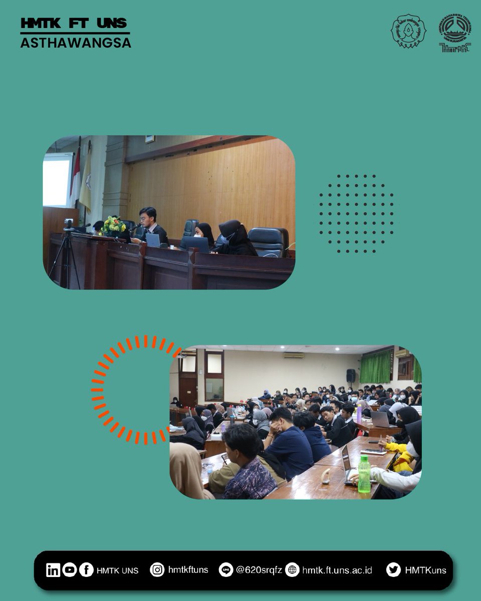 HMTKuns's tweet photo. [PRESS RELEASE]

Telah dilaksanakan Musyawarah Besar HMTK FT UNS XXV pada tanggal 26-30 Desember 2022 di Ruang 1313 &amp; 1314, Gedung 1 FT UNS dan Ruang Werkudara Lt. 2, Perpustakaan UNS. https://t.co/4tNesaJNn9