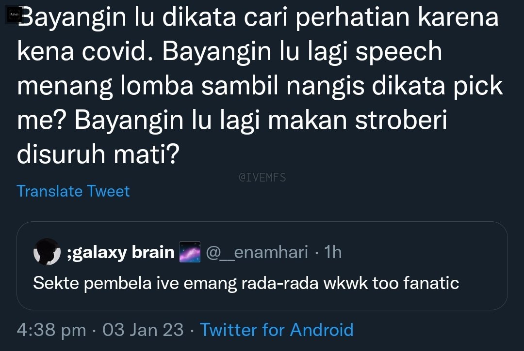 IVEMFS's tweet photo. Bener-bener sakit hati banget :( semua pada jahat sama ive! padahal mereka cuma lagi berkerja keras jalanin MIMPI mereka jadi idol. Kenapa pada se-abusive itu ke anak-anak :( https://t.co/T4vrXWR1Zx