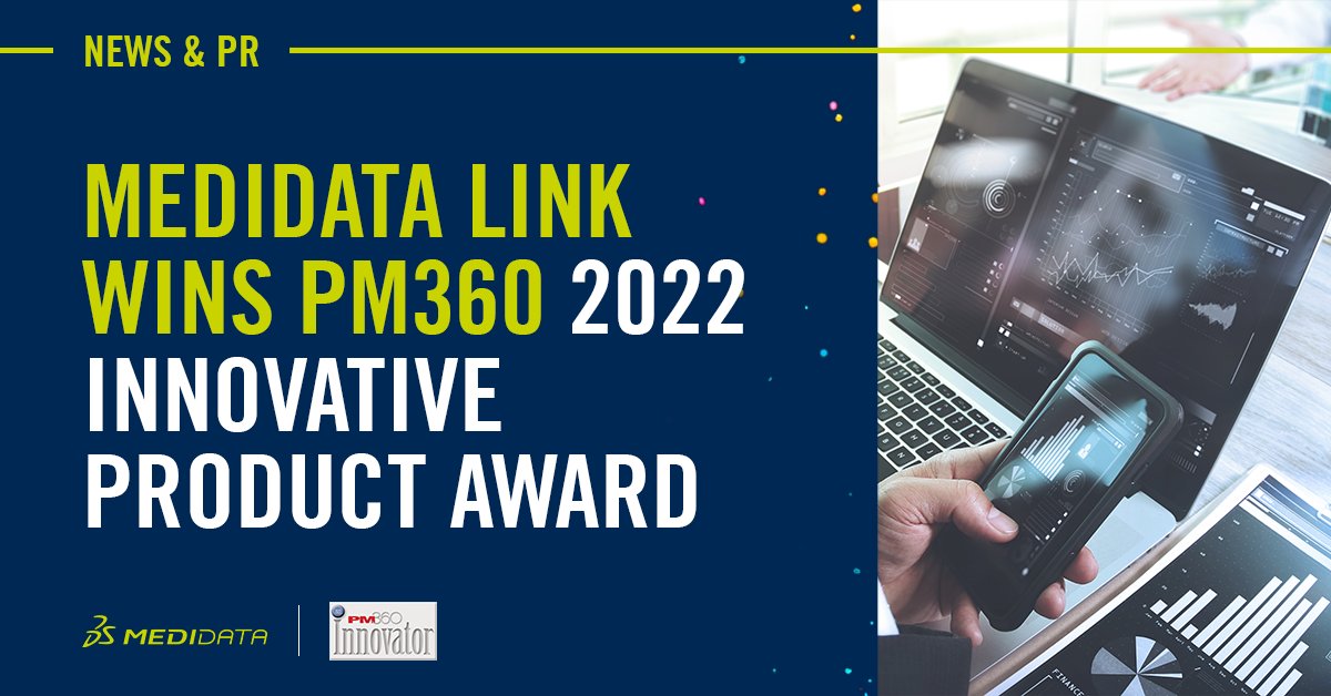 georgebiski's tweet photo. I'm thrilled to announce that @Medidata Link, the 1st centralized solution to connect patient-level #ClinicalTrial #data & #RealWorldData, has won @PM360online’s 2022 Innovative Product Award! Learn more: https://t.co/21Mr0JbFUt
#PM360InnovationsIssue #Awards https://t.co/0BnYanLi9d