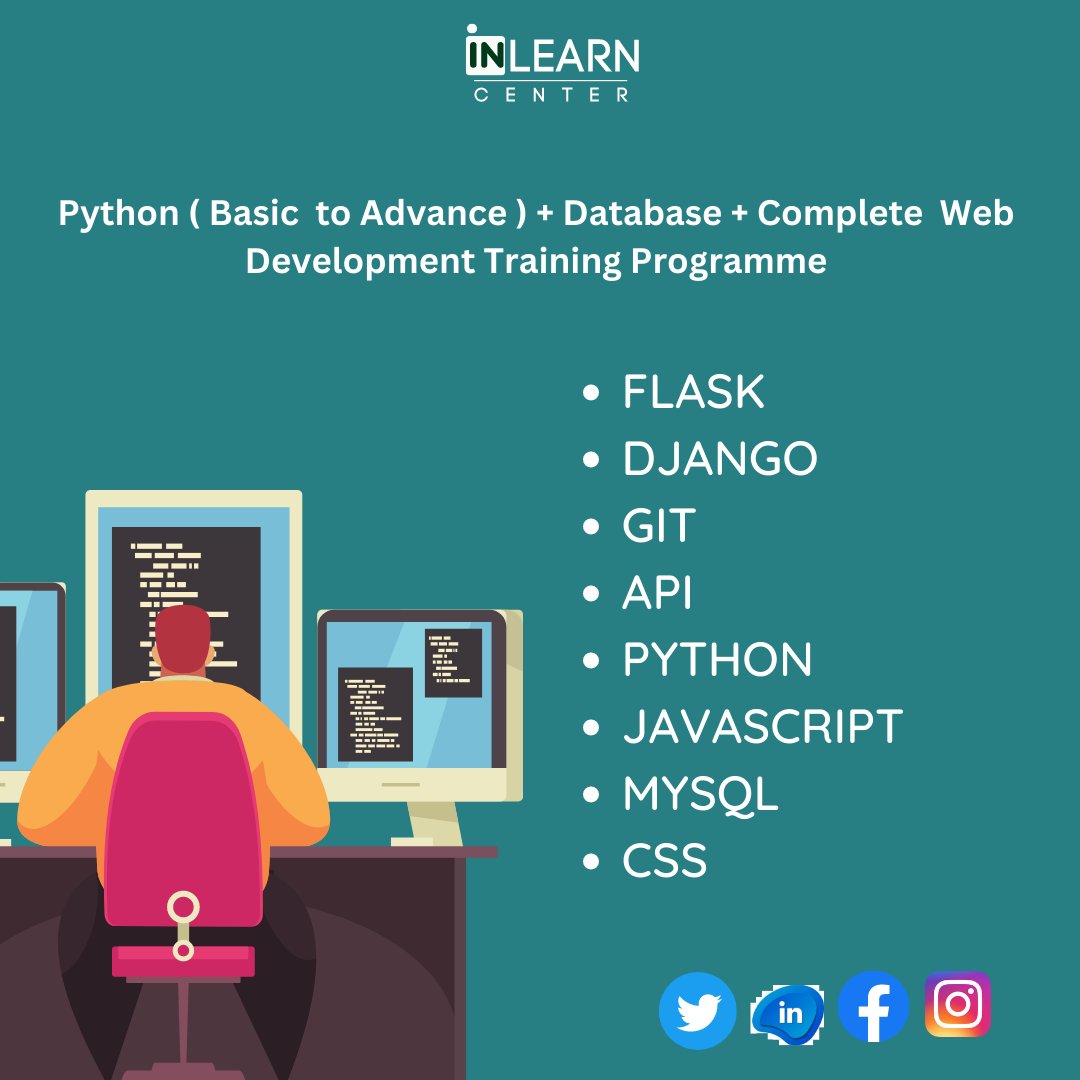 inlearncenter's tweet image. Python Basic to Advance Training with Industry Experts Trainer 

Learn from Zero to Hero 👍

Enroll now!!!
.
.
.
Follow our Page @inlearncenter
.
.
.
#learningcourses #learn2023skills #follow4followback #pythonprojects #css #newyear #viral #trending #todayposts♥️ #twitterfiles3