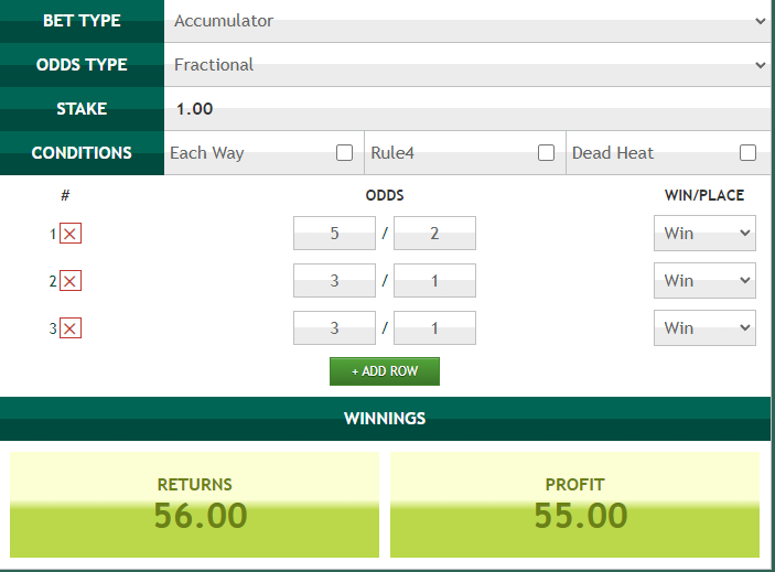The52Club's tweet photo. Two 3/1's and a 5/2 shot is 55/1. It makes hitting a 52/1 shot seem simple enough!

Screenshot using PaddyPower Bet Calculator: https://t.co/OU7ZgTrMSP https://t.co/ROSoRaW27P