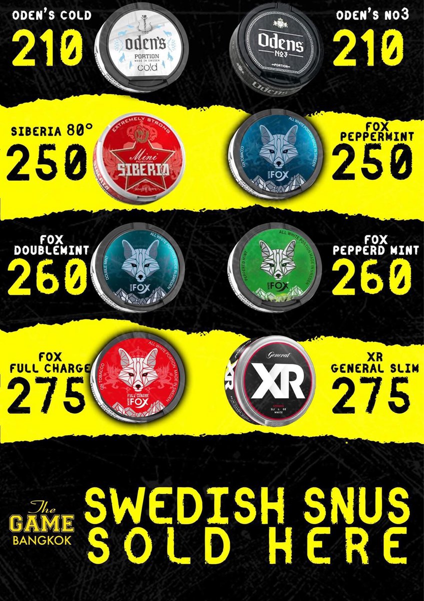 Pick up your favorite tin of Swedish snus or tobacco-free nicotine pouches (nicopods) at The Game!