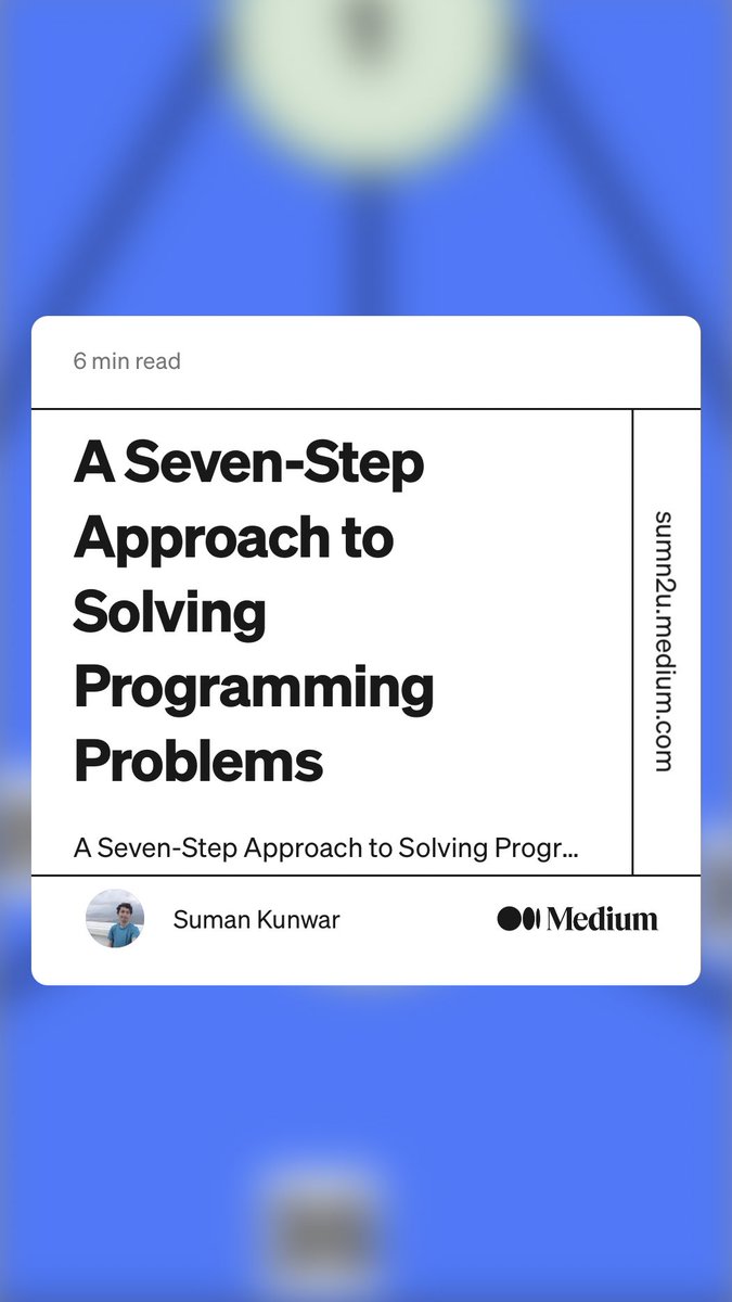 From a problem statement to a workable solution, it’s a big leap and requires lots of work. It may be required to break down and process it. In some cases, as you become more skilled, you’ll be able to just do this and it will happen naturally.

link.medium.com/IxUY77FHhwb