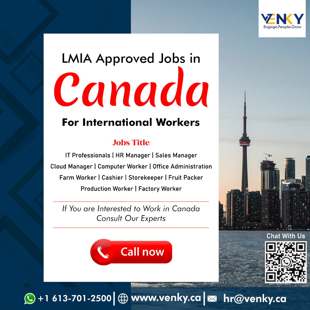 venkycanada7's tweet photo. Labour Market Impact Assessment ways to get a Canadian work permit easily.
For More Information
Contact :+16137012500
Website : https://t.co/b3VZwO7eNZ
Email : hr@venky.ca
#venky #venkycanada #internationaljobsincanada #workers #lMIA #canada https://t.co/YbNUglcJgn