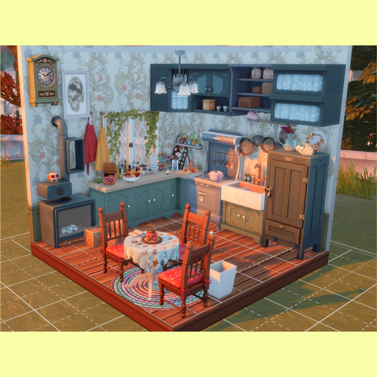Day 1 of @HeraldSims #NYNewRooms Challenge, Grandma's Kitchen 🌼#ShowUsYourBuild #TheSims4