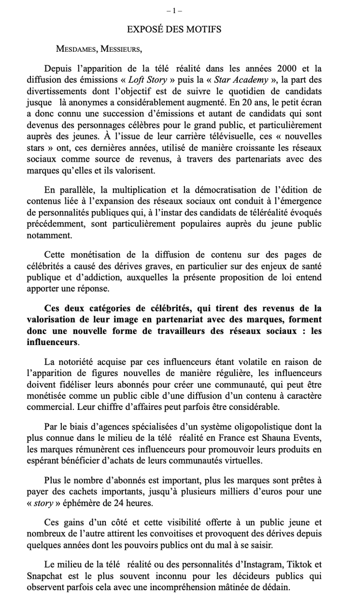 CJuridiques's tweet photo. "Proposition de loi visant à lutter contre les dérives
des influenceurs sur les réseaux sociaux" déposée le 27 décembre 2022 à l'Assemblée nationale ! 👇 https://t.co/sHW5PX6nhR