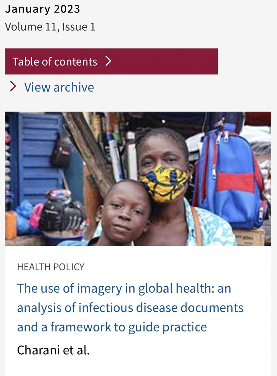 e_charani's tweet image. Make 2023 NY resolution to be the equitable use of images in GH. Read our 📑 on use of imagery in global health @LancetGH and apply our framework for equitable and ethical representation 

thelancet.com/journals/langl…

Nb. Image used was one of the positive examples