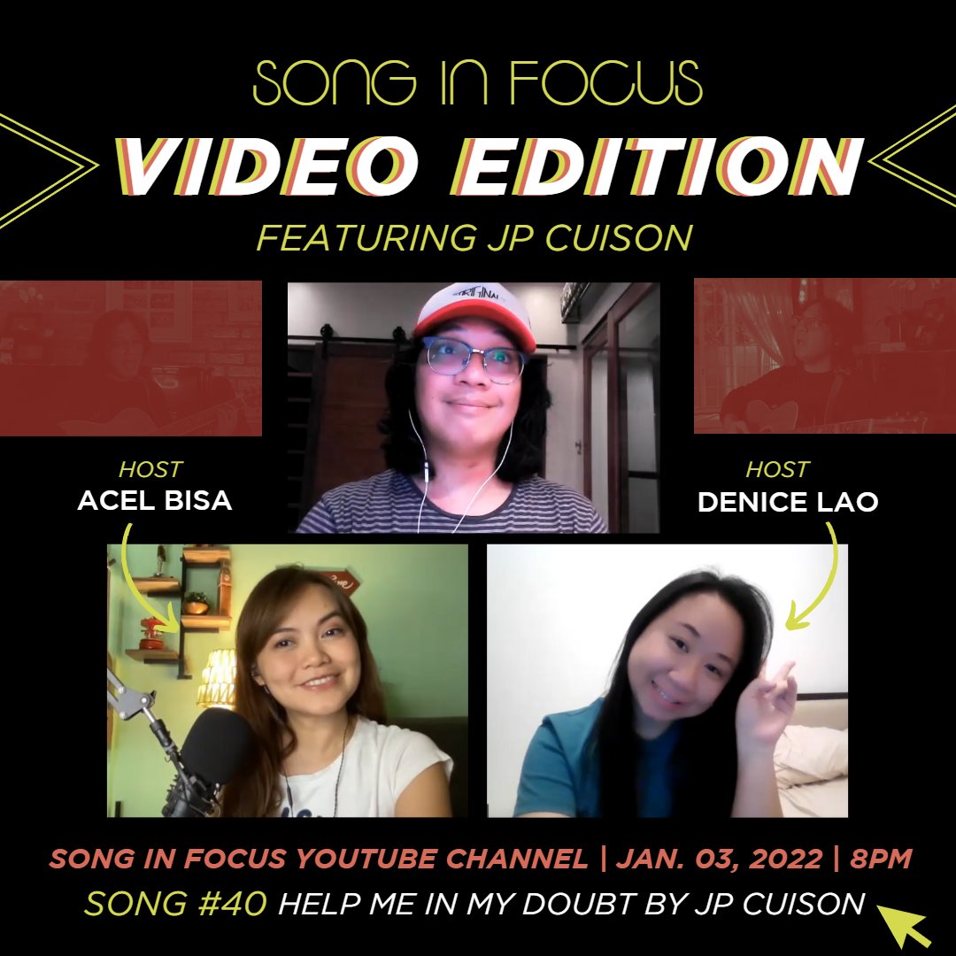 SongInFocus's tweet image. @JPCuison for Song In Focus (Video Edition)

WATCH HERE: youtu.be/TCMSpKw13ro

Make sure to share your favorite moments from the episode!

More clips will be uploaded on Youtube so make sure to subscribe: bit.ly/3uWQUHy
Follow us: linktr.ee/songinfocus

#SongInFocus