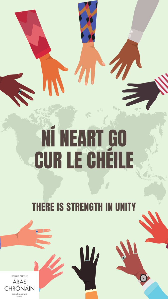 Ní neart go cur le chéile/ There is strength in unity

#Gaeilge #GaeilgeleChéile #GleC #ÁrasChrónáin #MuintirChrónáin #GaeilgeChluainDolcáin #cairde #lechéile #Gaeilgelenárlinn #Níneartgocurlechéile #strengthinunity