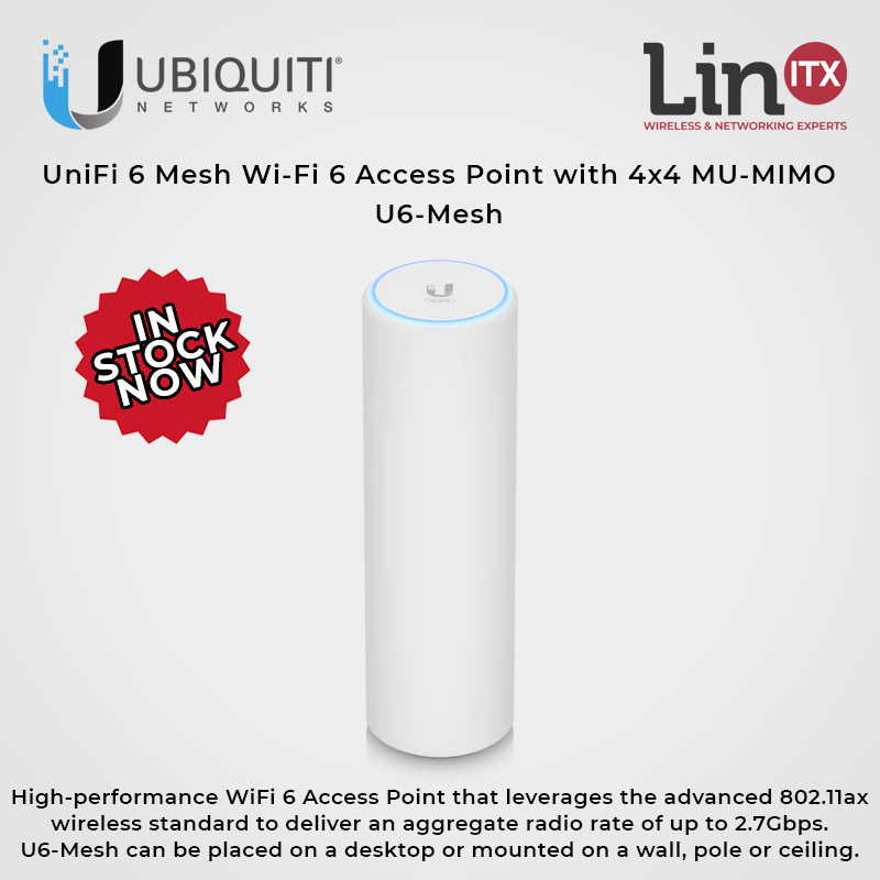 LinITX's tweet photo. In Stock Now: #Ubiquiti #UniFi 6 Mesh WiFi 6 Access Point with 4x4 MU-MIMO - U6-Mesh @Ubiquiti @UniFiEverywhere #u6mesh #unifi6 #mumimo #meshwifi #wifi6 #unifiU6
https://t.co/FKFD6PLcbF https://t.co/mMobdFWBVn
