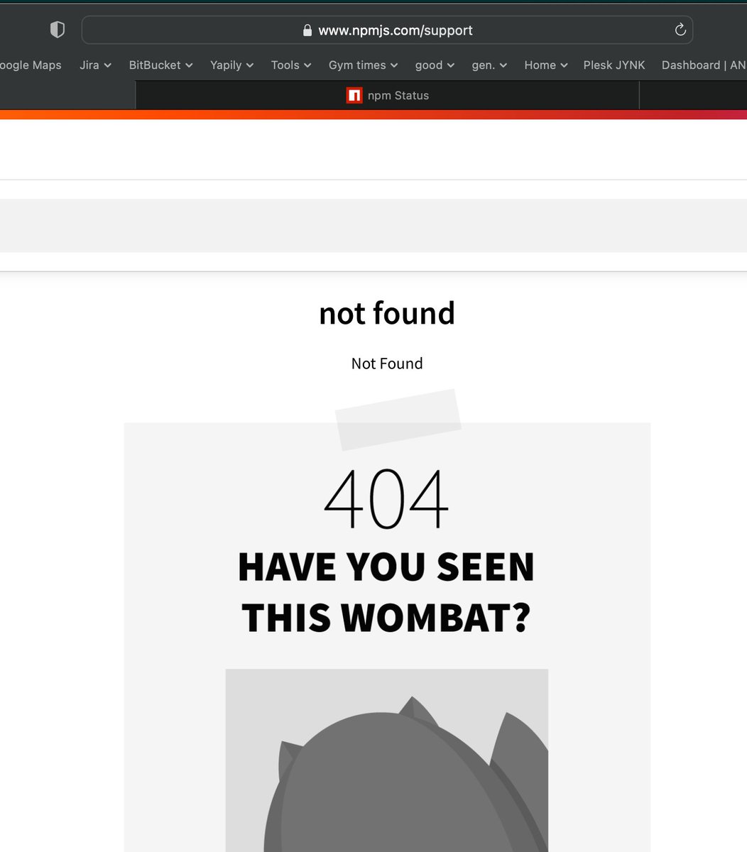 dpcrabbe's tweet photo. @github NPM is having issues. Our organisation can no longer access its private packages. We are all paid up. The support form on NPM doesn't work. We can't install or publish out private packages anymore. https://t.co/XbD1GLg8Ah