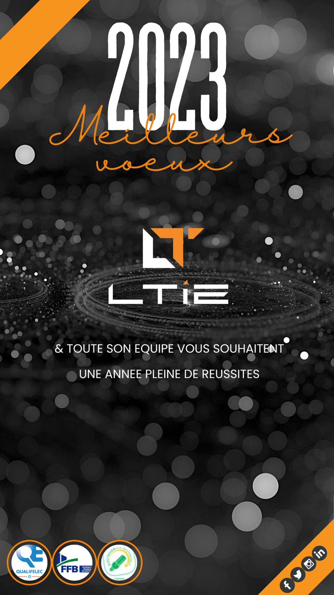 ltie_elec's tweet photo. Toute l’équipe vous souhaite le meilleur pour cette nouvelle année: bonheur, réussite et santé à tous nos abonnés … et les futurs followers !
#ltie #happynewyear #bonneannee #informatique #electricite #cablage #renovation #sante #bonheur #travail #reussite #bonneannee2023 https://t.co/JEVR7Tbj3S