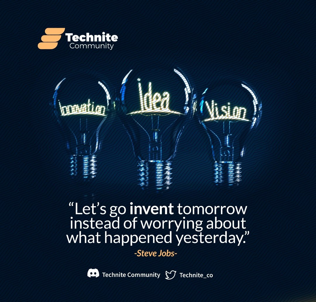 Technite_co's tweet photo. Worried about what happened yesterday?
.
.
.
Worry less
Get to work
Let's go invent
Its time to innovate
Join Technite Community
#Technite #community #tech #invent #today #idea #vision #innovation #techhub #techvision https://t.co/mlJi0bkkIO