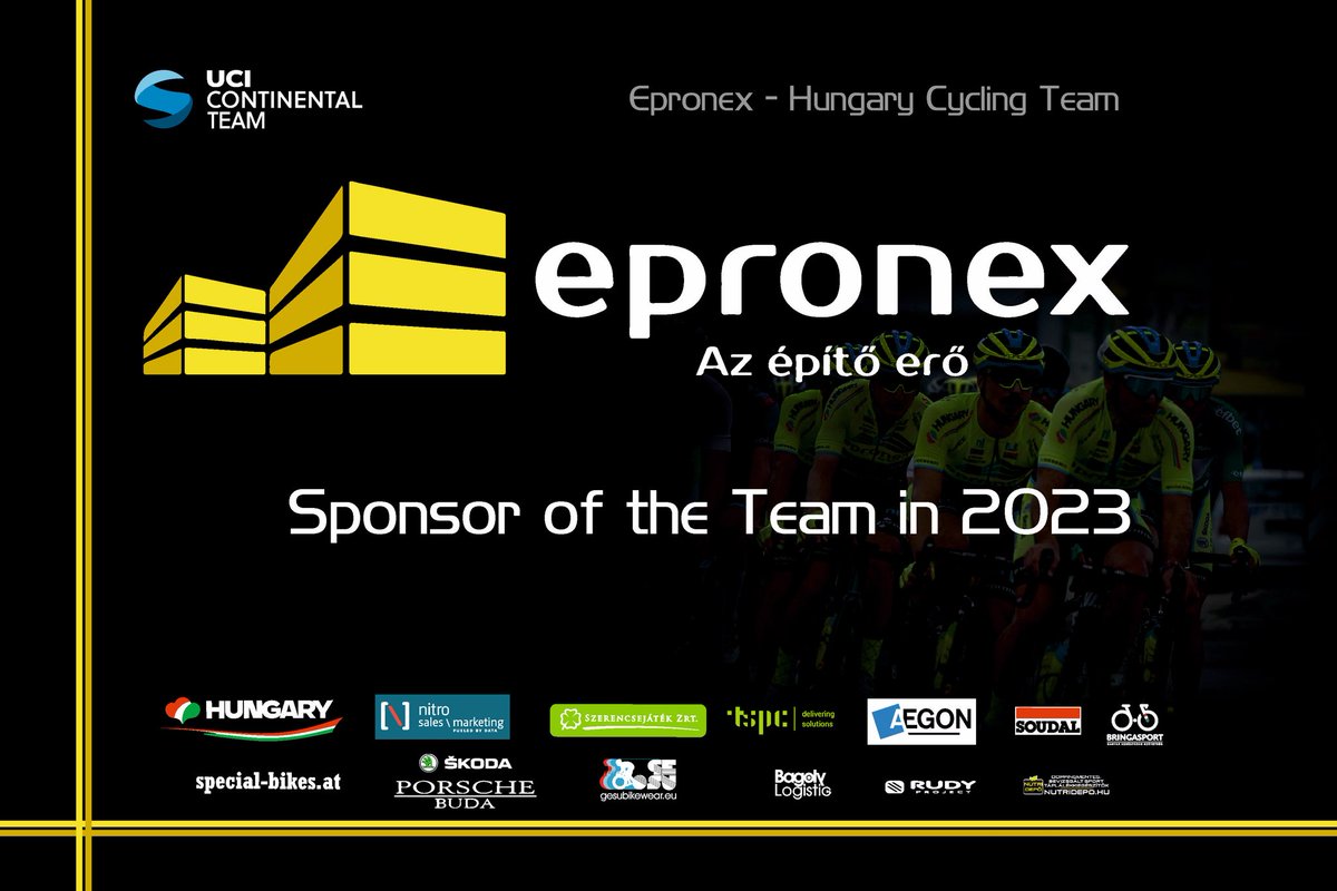 epronex's tweet photo. The Epronex cycling project started in 2016, and Epronex Építő Zrt. has been the most important sponsor of our team since the beginning. Epronex is also our main sponsor in 2023, and we are thankful in the trust in us! https://t.co/aDnXkgHoy0