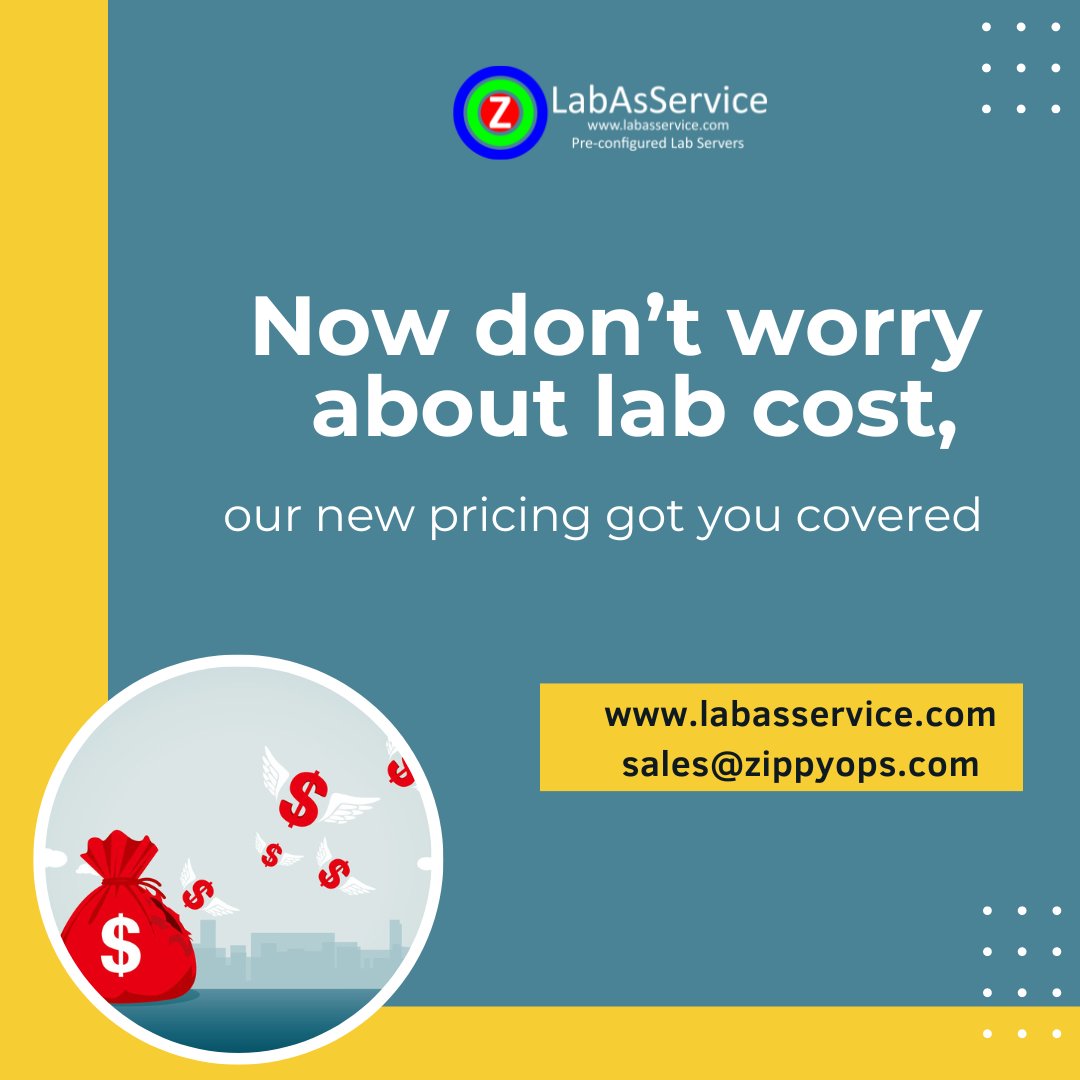 ZippyOps's tweet image. Now don’t worry about lab cost,  our new pricing got you covered 

#LabAsService #NewPricing