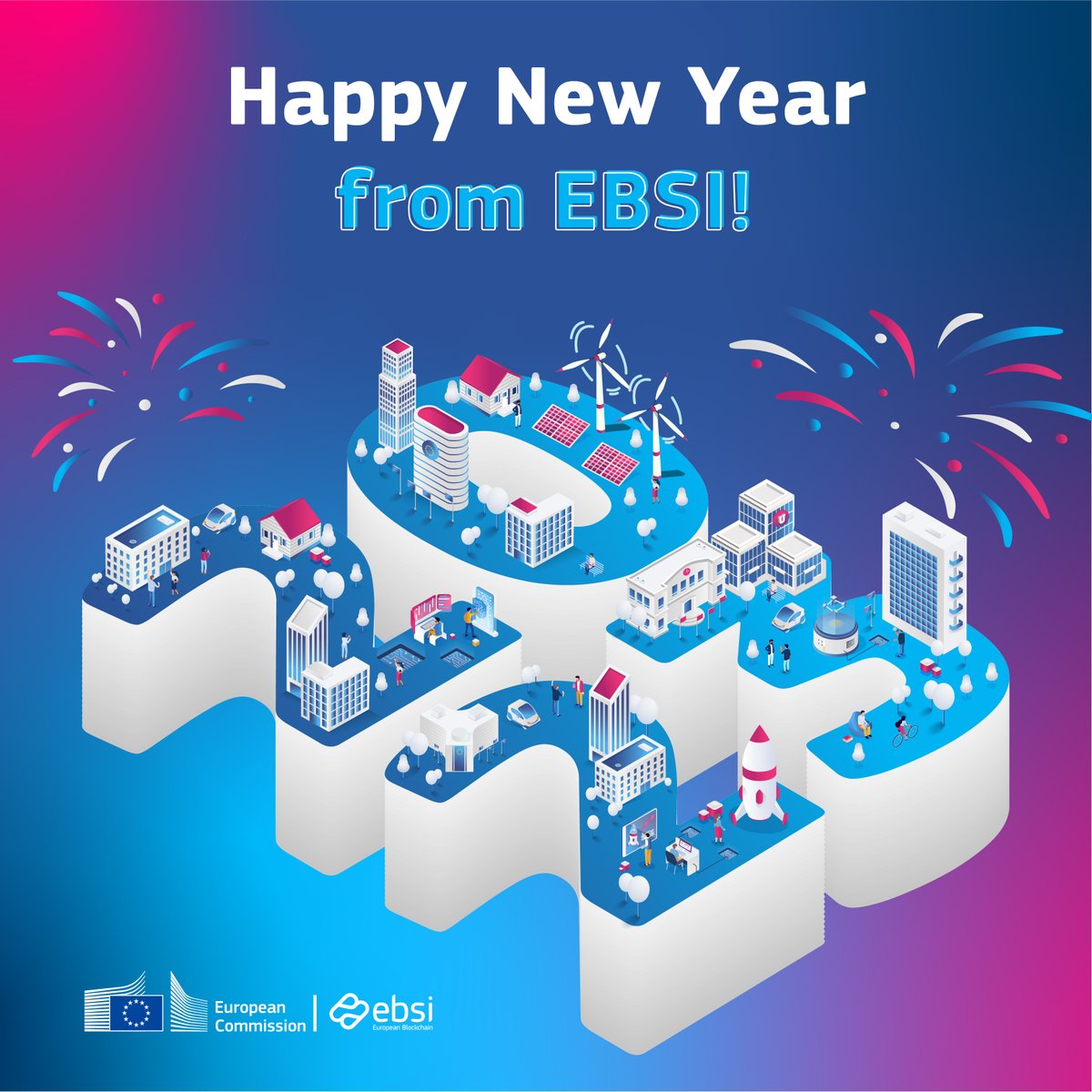 EU_EBSI's tweet image. Another year gone by in the #DigitalDecade! 

Our 2023 New Year’s resolution at #EBSI is to see more of you on the #EUblockchain this year. 🥳 🎉
