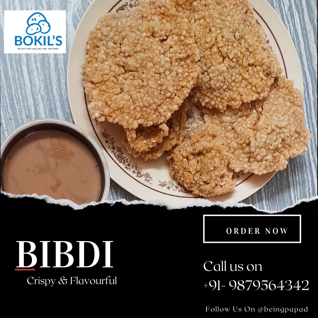 GunjanBokil's tweet photo. Freshen up your tea time with the irresistible crunch of our home-made Bibdis! 
Crispy and flavourful, these snacks are made with love and care. Place your order now to treat yourself to the ultimate snacking experience!

#buynow #ordernow #madewithalove
#tastetheflavor #Bibdi https://t.co/Qm3nTJfw4z
