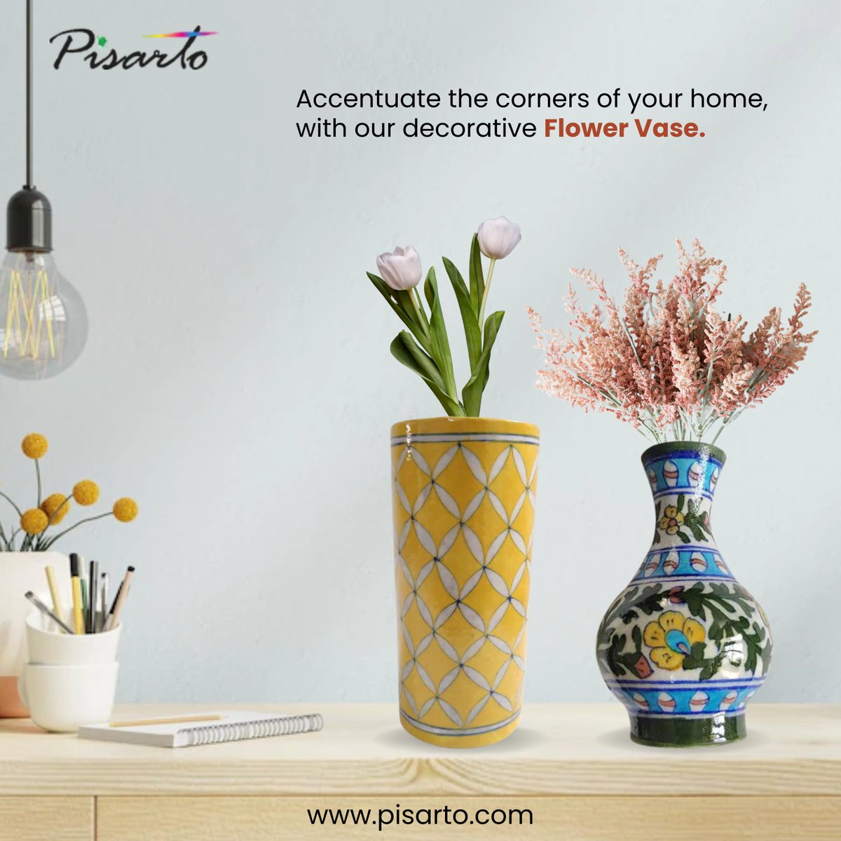 Flower vases are the best companions to add a touch of flowery touch to the decor. Here, we have a huge collection of unique flower vases whose beauty and craftsmanship will never go out of style. 

For more: pisarto.com

#pisarto #stylewithpisarto #flowervase #vase