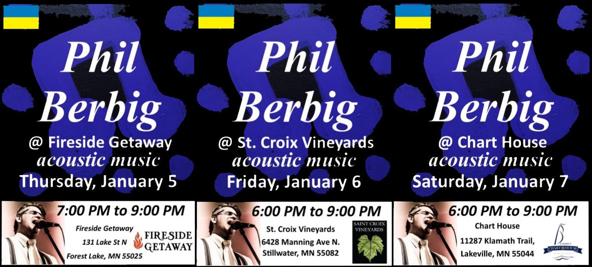 Stop by if you can. 
#FiresideGetaway #ForestLake #StCroixVineyards #stillwatermn #ChartHouse #LakevilleMN #MnMusic #Minnesotamusic